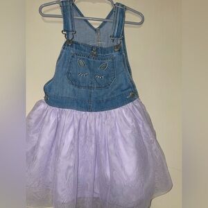 Denim and Lavender Kids Overall Skirt